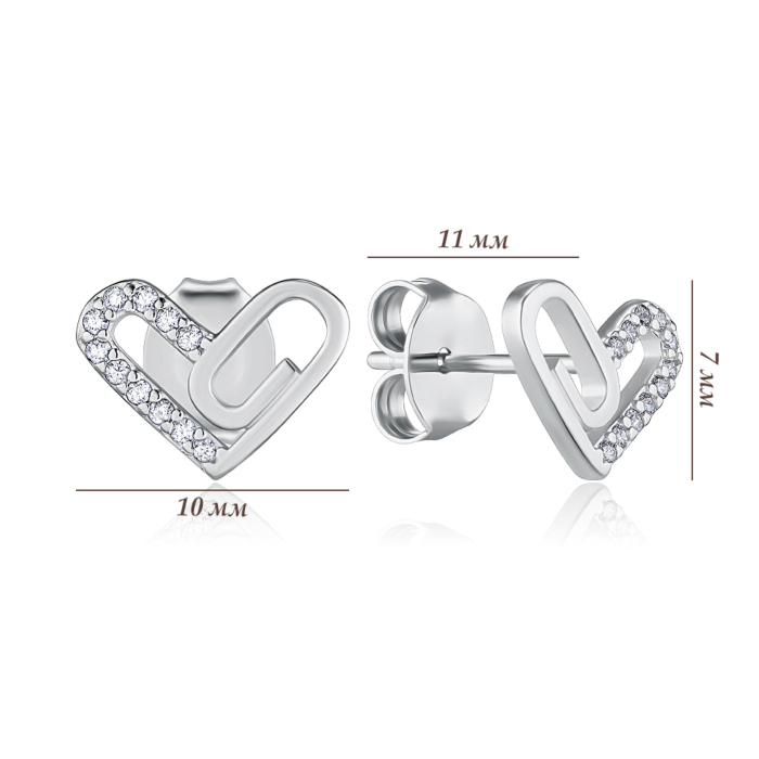 Срібні сережки з фіанітами. Артикул JB03493-E/12/1