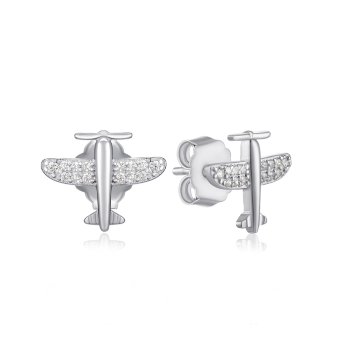 Срібні сережки з фіанітами. Артикул JB03508-E/12/1