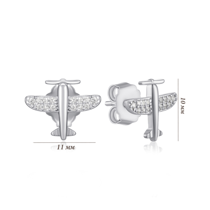 Срібні сережки з фіанітами. Артикул JB03508-E/12/1