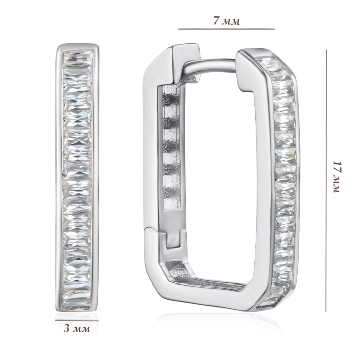 Серебряные серьги с фианитами. Артикул JB03866-E/12/1