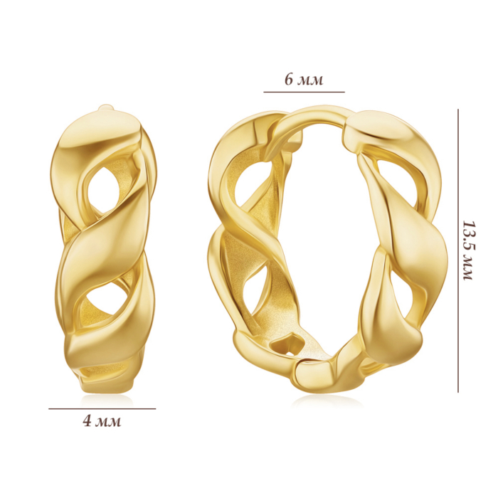 Серебряные позолоченные серьги JB03870-E/20