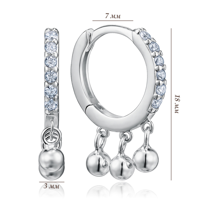 Серебряные серьги с фианитами. Артикул JB03873-E/12/1