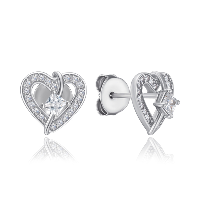 Срібні сережки з фіанітами. Артикул JB03918-E/12/1