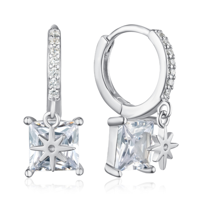 Срібні сережки з фіанітами. Артикул JB03992-E/12/1