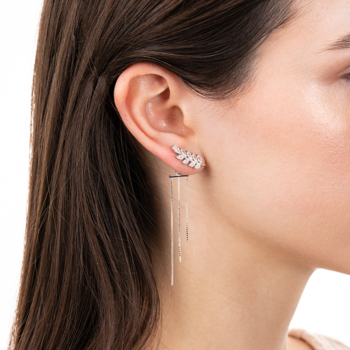 Серебряные серьги с фианитами. Артикул JB04058-E/12/1