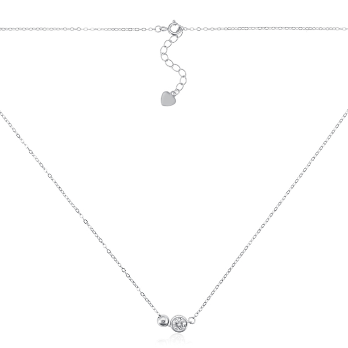 Серебряное колье с фианитом. Артикул JC01264-K/12/1