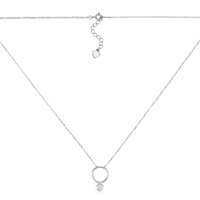 Серебряное колье с фианитом. Артикул JC01798-K/12/1