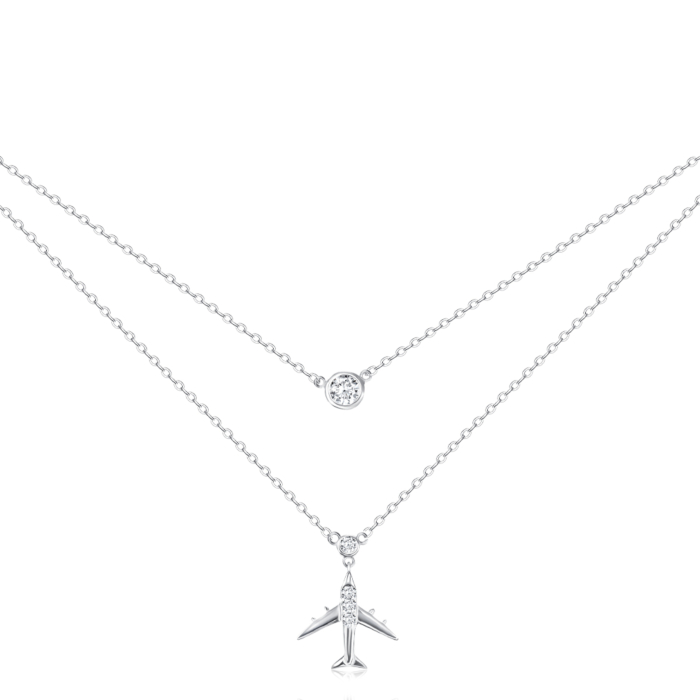 Серебряное колье с фианитами. Артикул JC02248-K/12/1