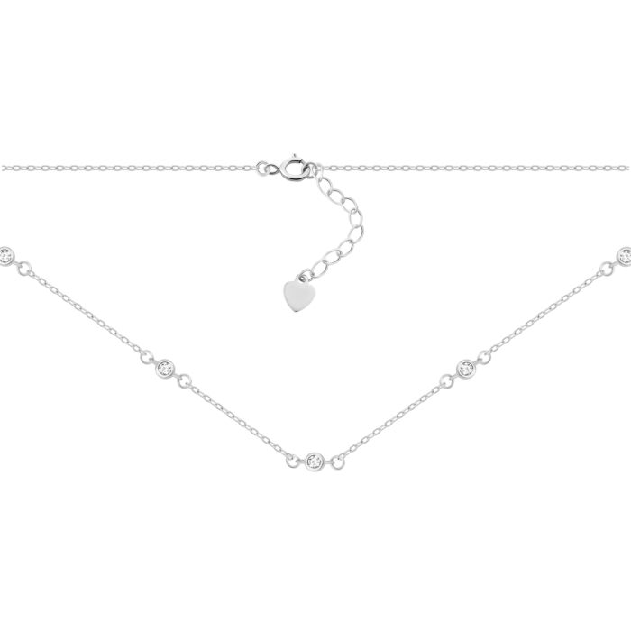 Серебряное колье с фианитами JC02258