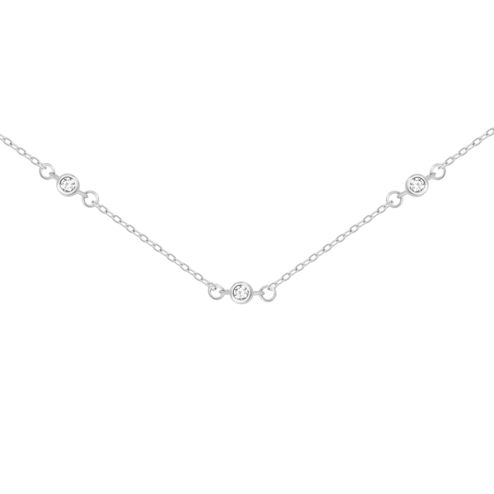 Серебряное колье с фианитами JC02258