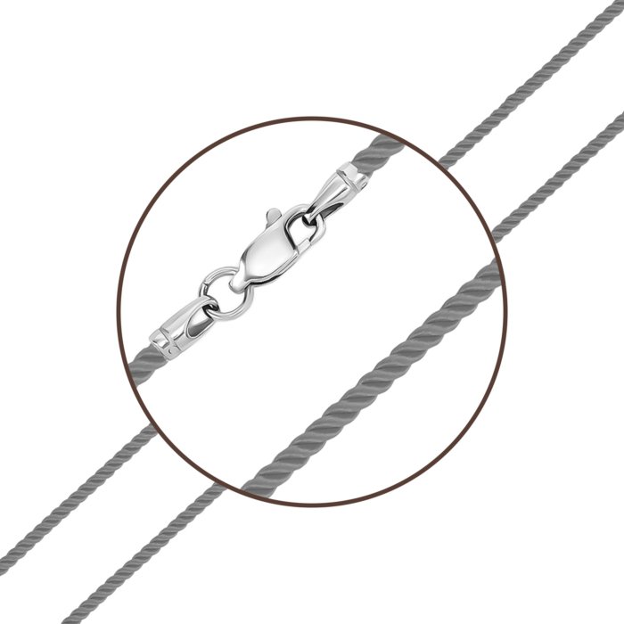 Ювелирный шнурок с серебряным замком. Артикул UG5pk6408