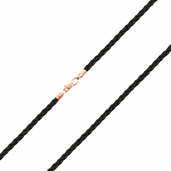 Ювелірний шнурок з каучуку із золотим замком.Артикул UG5Ш 006