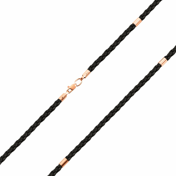 Ювелірний шнурок з каучуку із золотими вставками.Артикул UG5Ш 006/1