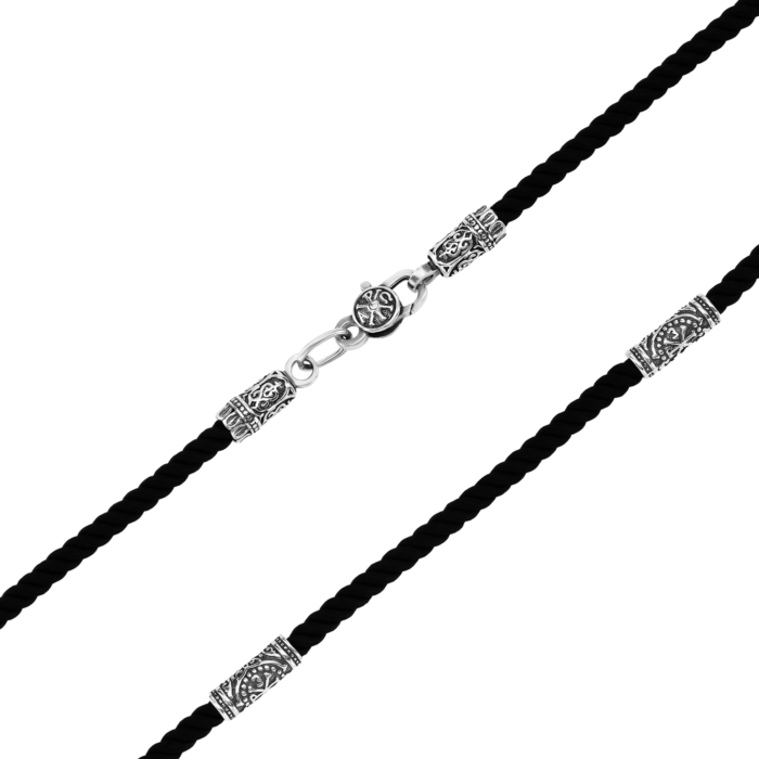 Ювелірний шнурок зі срібним замком. Артикул UG5471.30.2 ч