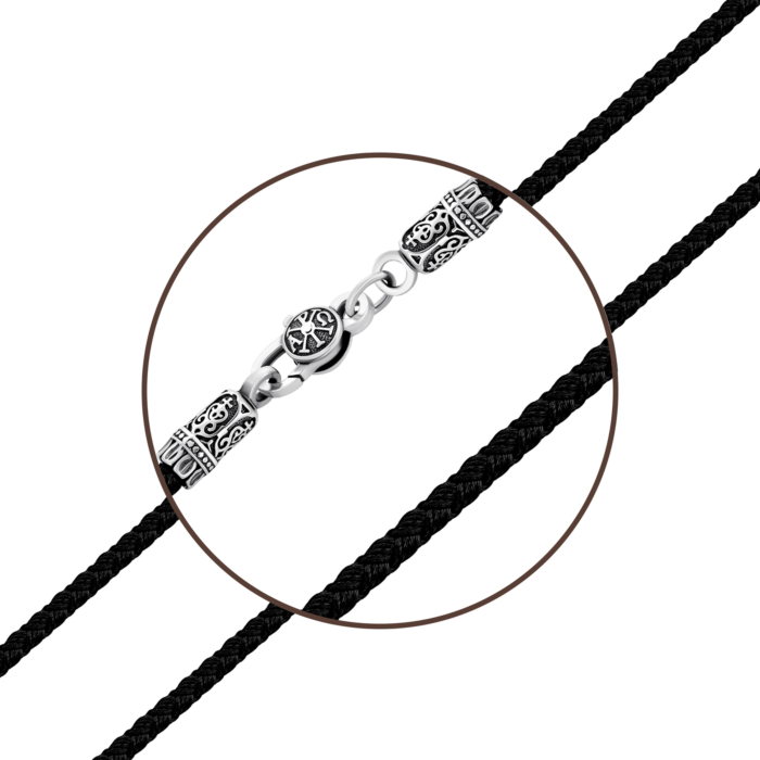 Ювелирный шнурок с серебряным замком.Артикул UG5471.30 ч