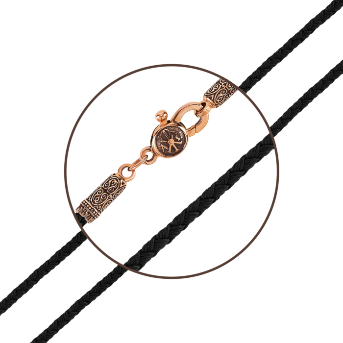 Ювелірний шнурок із золотим замком . Артикул UG5490 З.ч.