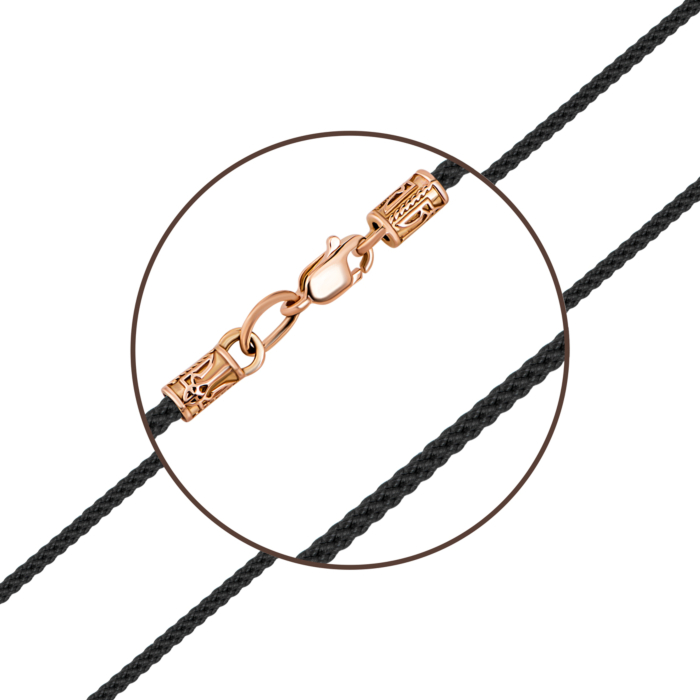 Ювелірний шнурок із золотим замком.Артикул UG56002ч