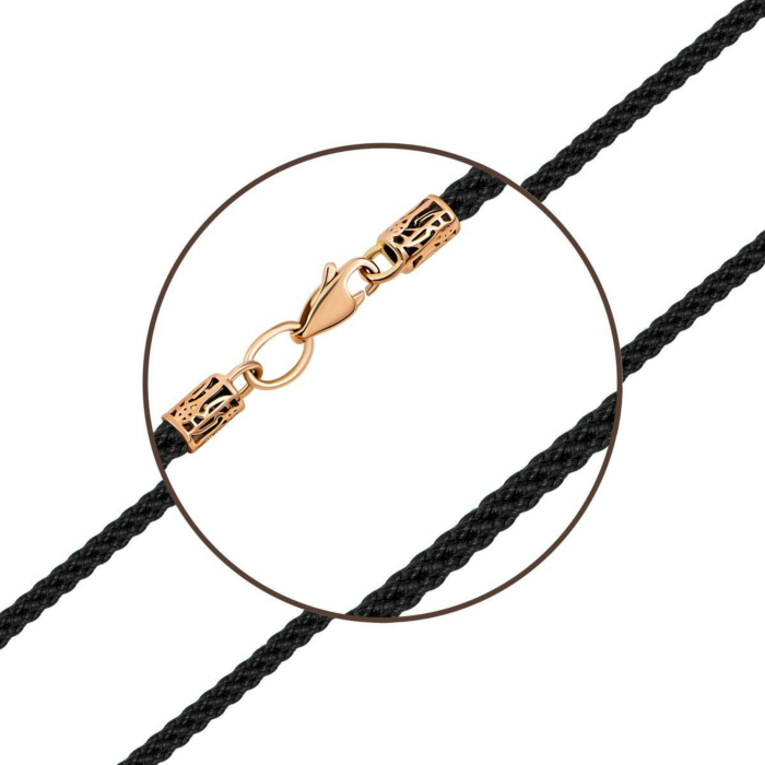 Ювелирный шнурок с золотым замком.Артикул UG56003ч