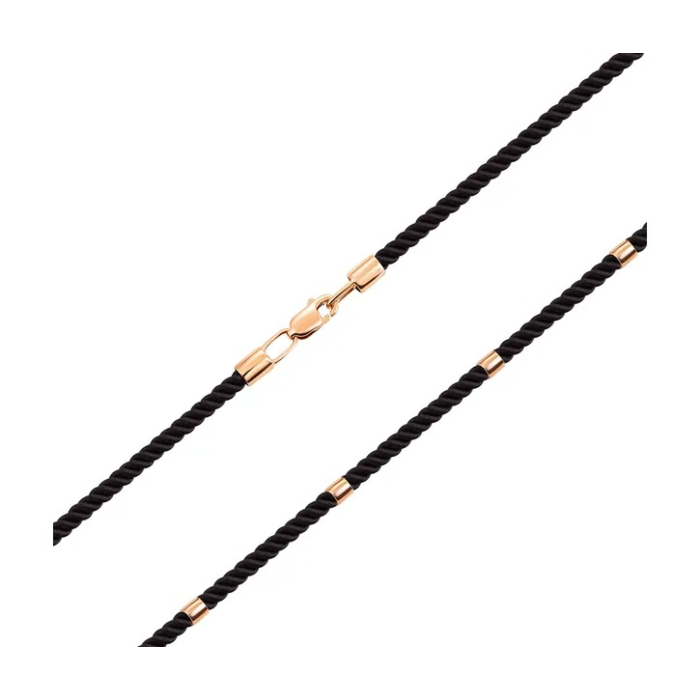 Ювелирный шнурок с золотым замком. Артикул UG5ПК100.3и_Рус