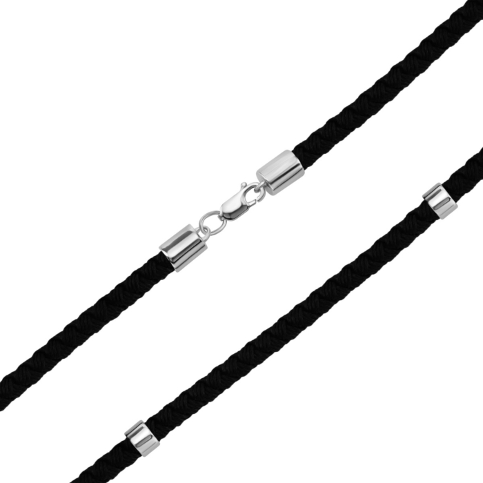 Ювелірний шнурок зі срібним замком. Артикул UG51321/250Rh