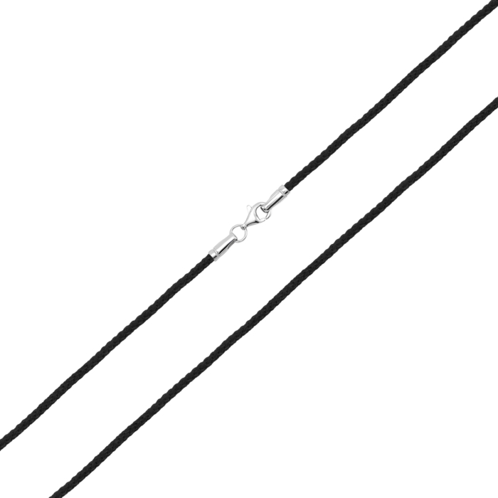 Ювелирный шнурок с серебряным замком. Артикул UG5КС-1020р(т)