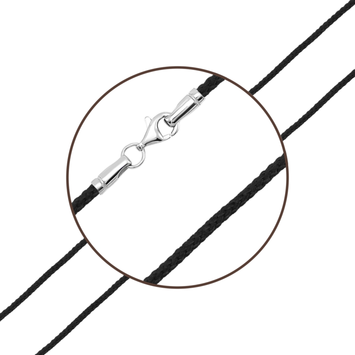 Ювелирный шнурок с серебряным замком. Артикул UG5КС-1020р(т)