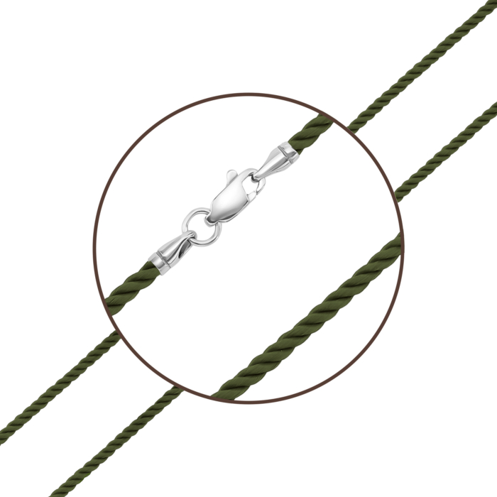 Ювелирный шнурок с серебряным замком. Артикул UG5pk6436
