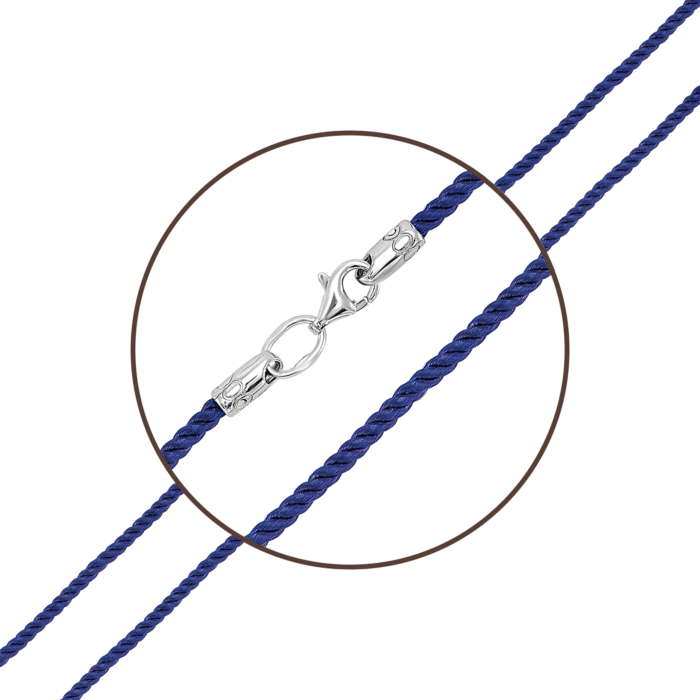 Ювелирный шнурок с серебряным замком. Артикул UG5SGrit2mm Purple ROD