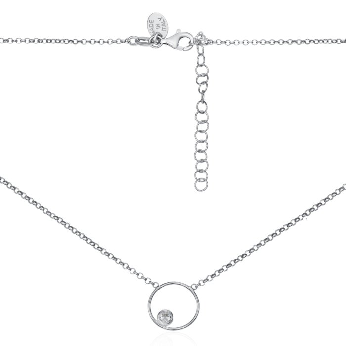 Серебряное колье с фианитом. Артикул KCV245_CL-K/12/1