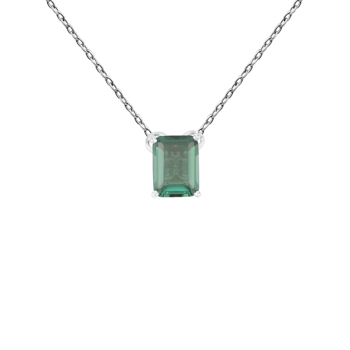 Серебряное колье с зеленым кварцем. Артикул UG58181р-QGR