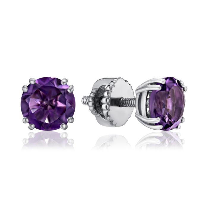 Серебряные серьги с аметистом. Артикул KRS 626-AM-E/12/5179