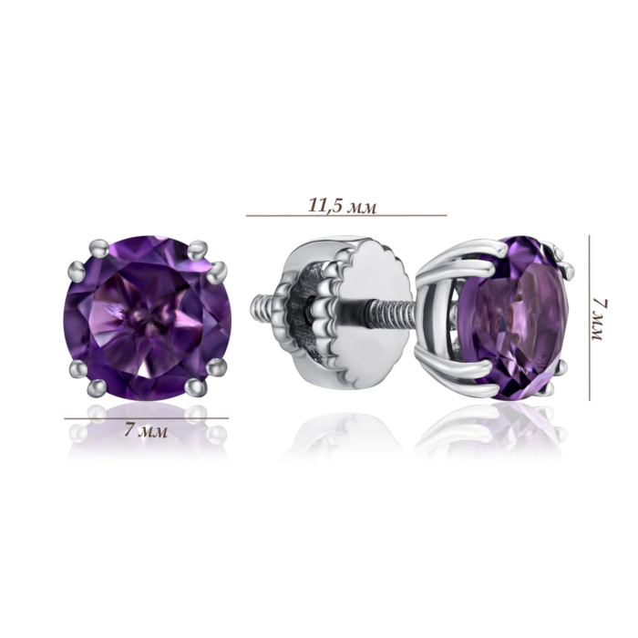 Серебряные серьги с аметистом. Артикул KRS 626-AM-E/12/5179