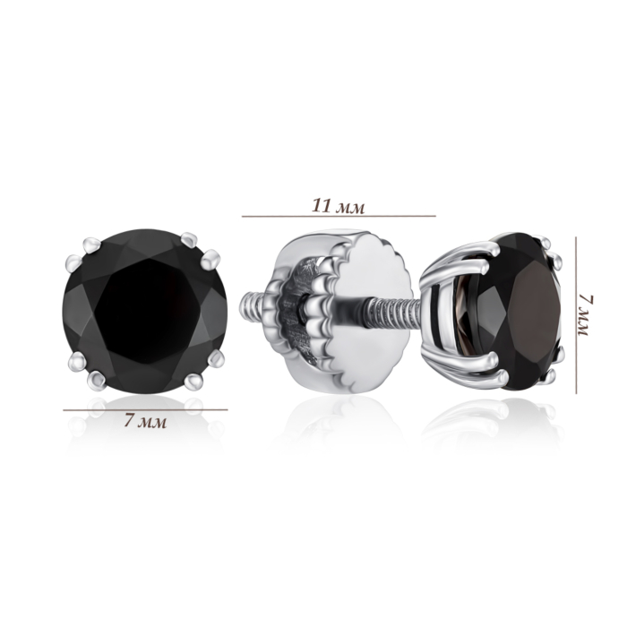 Срібні сережки з гранатом. Артикул KRS 626-GR-E/12/5077