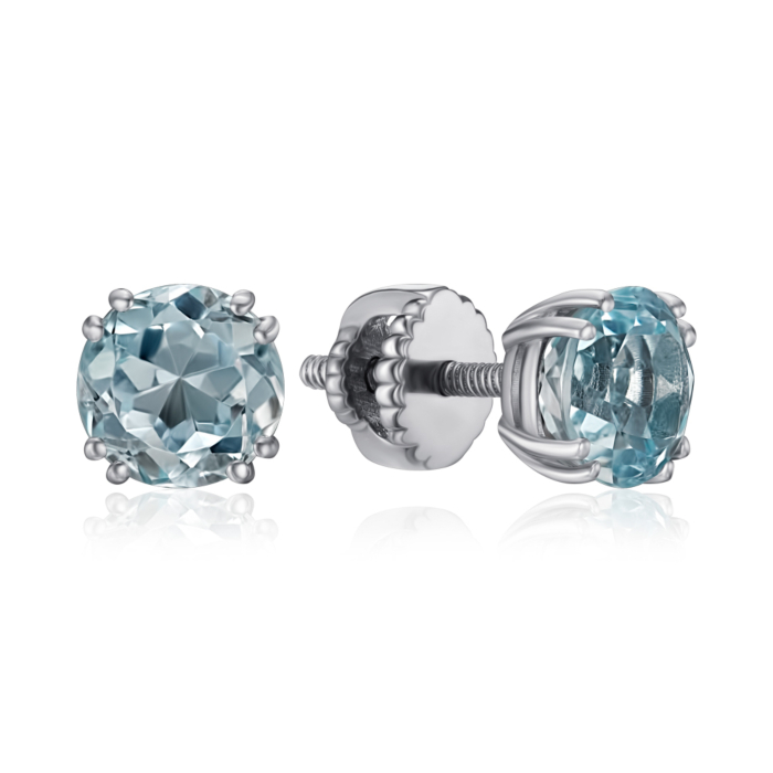 Срібні сережки з топазом. Артикул KRS 626-TOP-E/12/16113