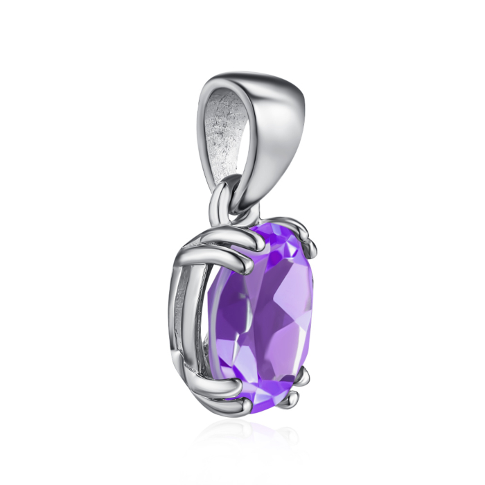 Срібна підвіска з аметистом. Артикул KRS_627-AM-P/12/5037