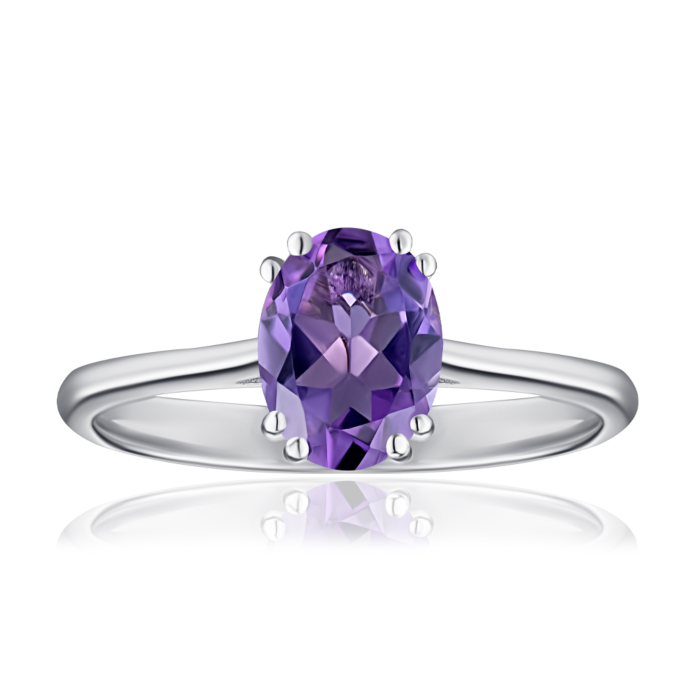 Срібна каблучка з аметистом. Артикул KRS_627-AM-R/12/5037