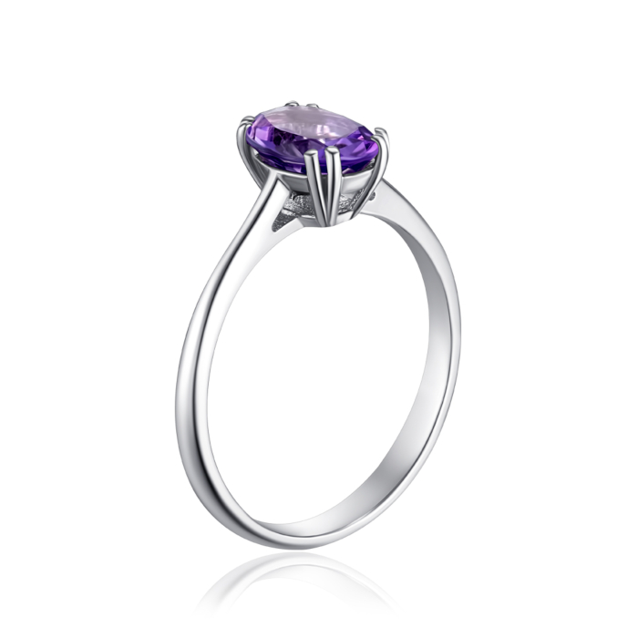 Срібна каблучка з аметистом. Артикул KRS_627-AM-R/12/5037