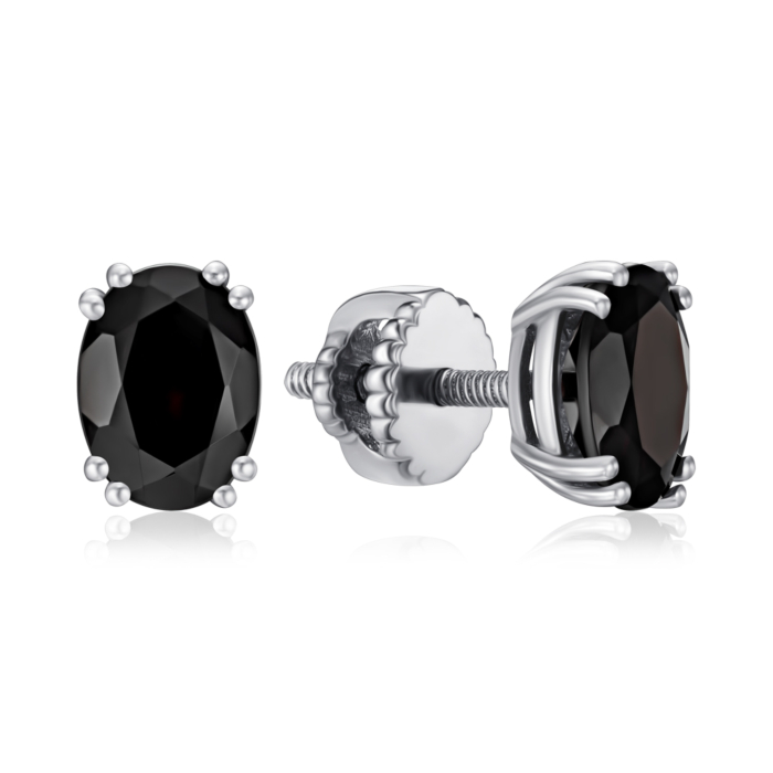 Срібні сережки з гранатом. Артикул KRS 627-GR-E/12/5069