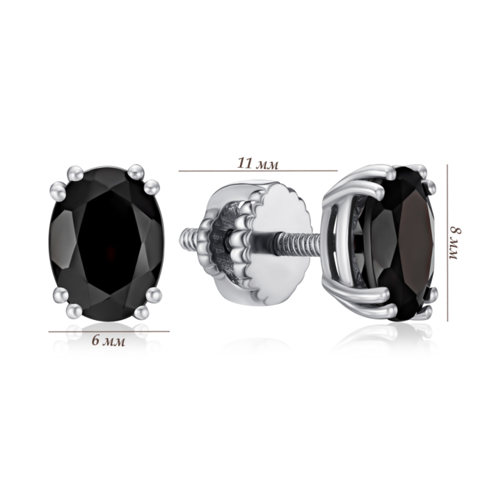 Срібні сережки з гранатом. Артикул KRS 627-GR-E/12/5069