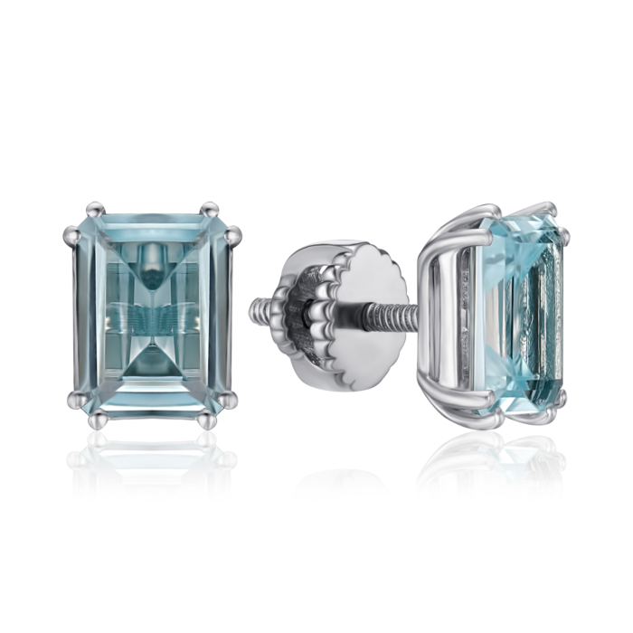 Срібні сережки з топазом. Артикул KRS 629-TOP-E/12/16114