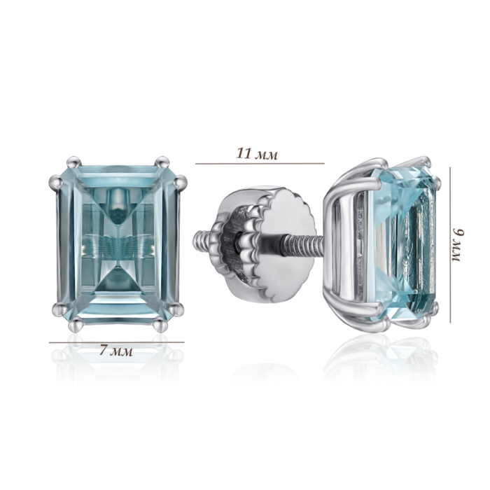 Срібні сережки з топазом. Артикул KRS 629-TOP-E/12/16114