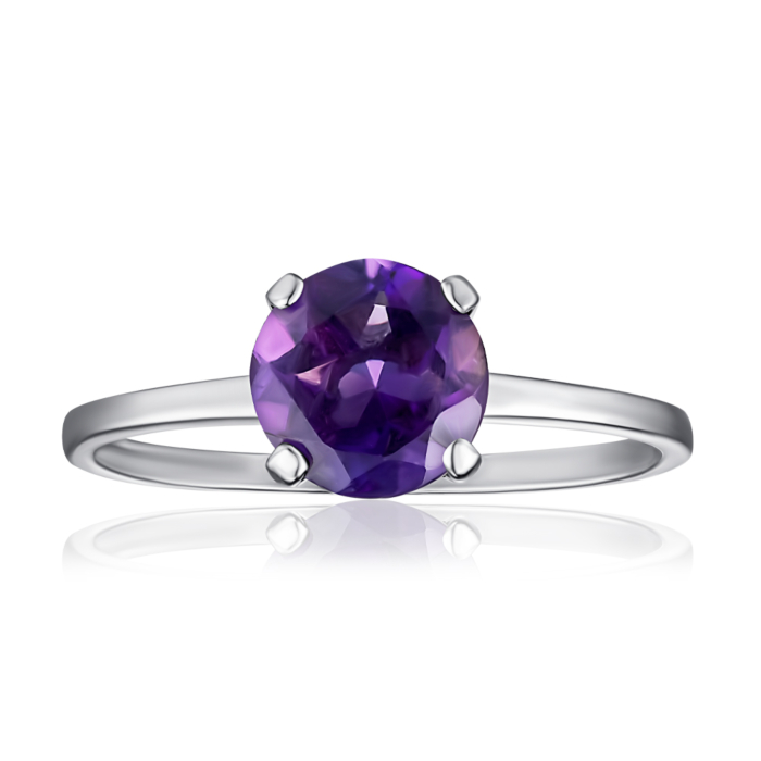Срібна каблучка з аметистом. Артикул KRS_630-AM-R/12/5179