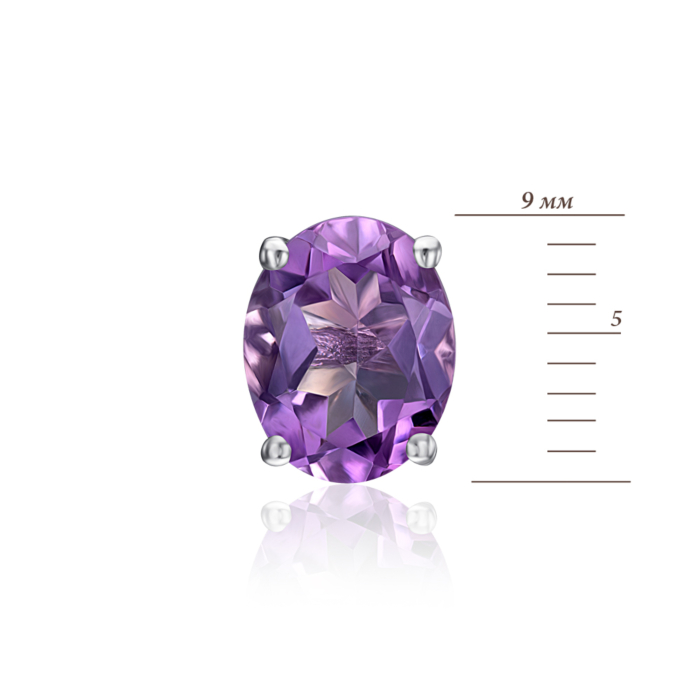 Серебряные серьги с аметистом. Артикул KRS_674-AM-E/12/6217