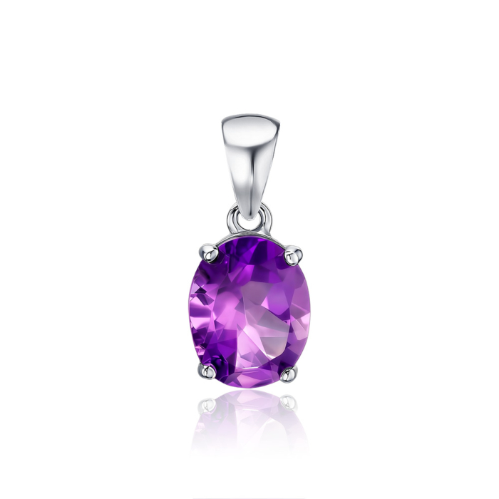 Серебряная подвеска с аметистом. Артикул KRS 674-AM-P/12/6217