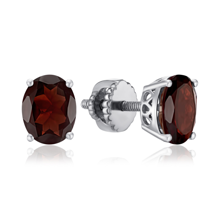 Срібні пусети з гранатом. Артикул KRS 674-GR-E/12/5013