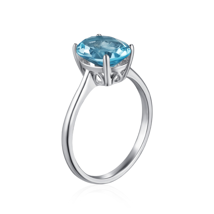 Срібна каблучка з топазом. Артикул KRS_674-TOP-R/12/16056