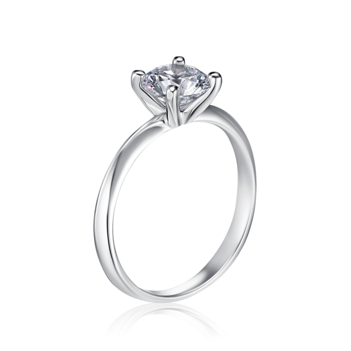 Срібна каблучка з фіанітом. Артикул LR00360-R/12/1