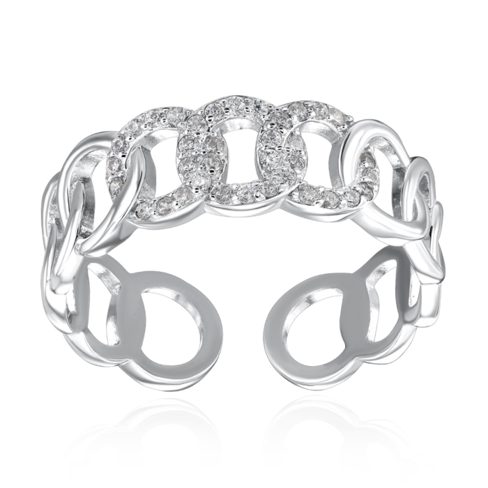 Срібна каблучка з фіанітами. Артикул LR00646-R/12/1