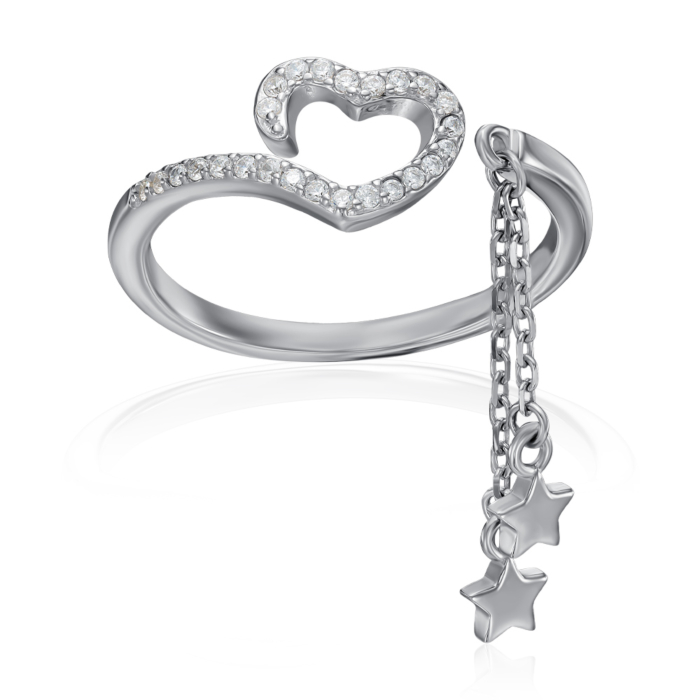 Срібна каблучка з фіанітами. Артикул LR00773-R/12/1