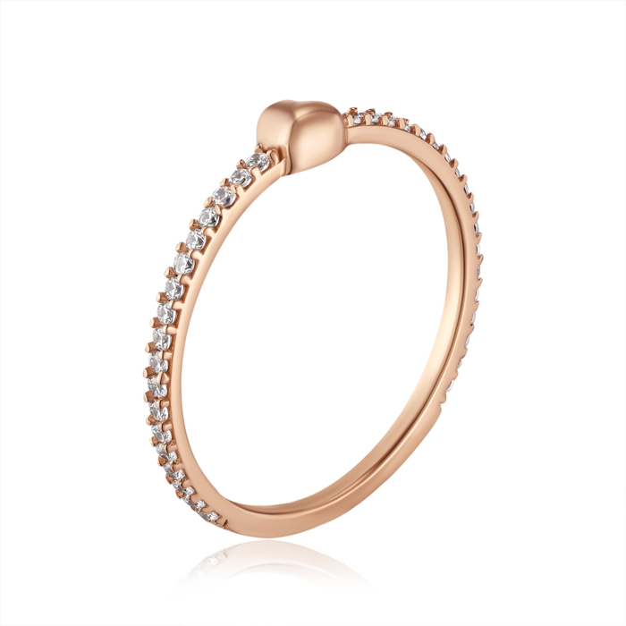 Золотое кольцо с фианитами. Артикул M-124-2-R/01/1
